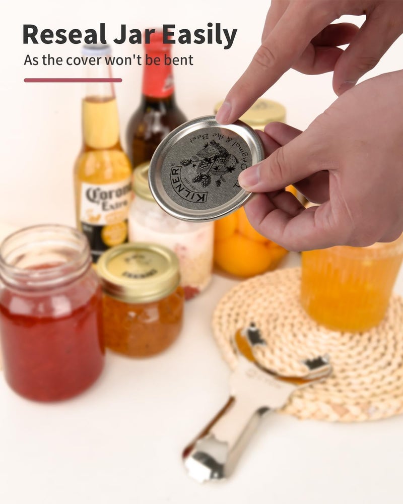 CYDW Mason Jar Opener Tool with No Lid Dents or Damage, Can Opener Manual Multi-Purpose, Easy Twist Manual Handheld Top Remover Utensil, Canning Supplies Tools and Bottle Opener, Made For Lifetime - Image 3